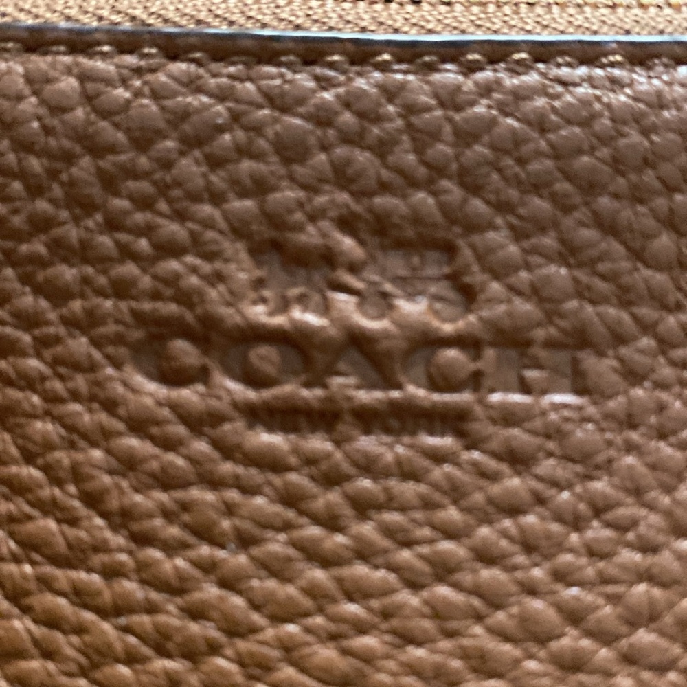 Coach brown leather wallet wristlet